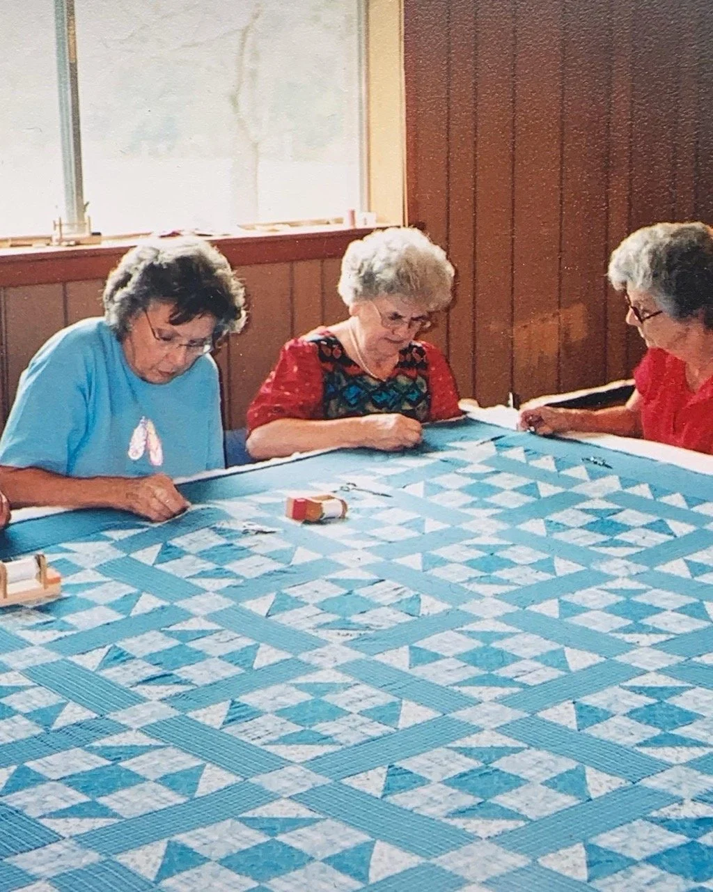 The quilting ladies in action