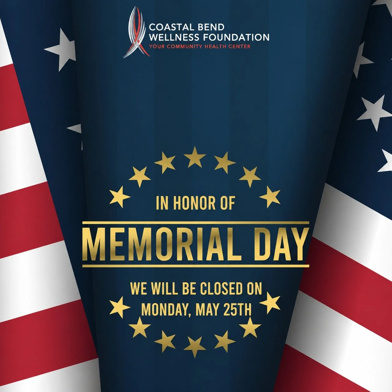 Friendly Reminder!

We will be closed on Monday, May 25th in observance of Memorial Day and we will resume regular business hours on Tuesday, May 26th. 

Please be sure to address any needs for appointments, labs, and pharmacy refills  prior to the H