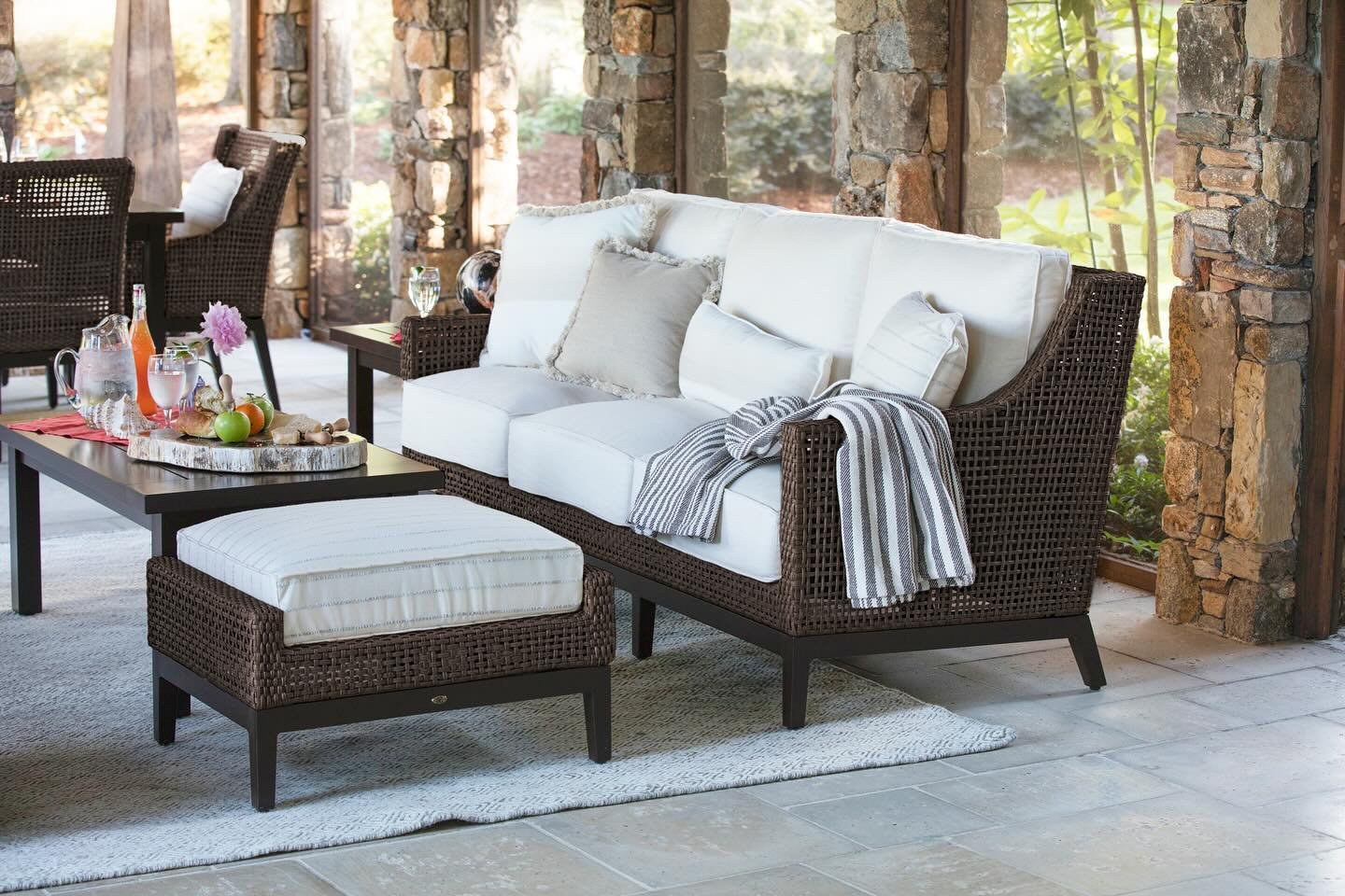 Dare to indulge with @Summerclassics Peninsula Sofa and Ottoman! Experience relaxation like never before!🤩🩷 #outdoor #outdoorliving #liveoutside #chenal #diningoutside #outdoorspaces #littlerock #backyard #shoplocal