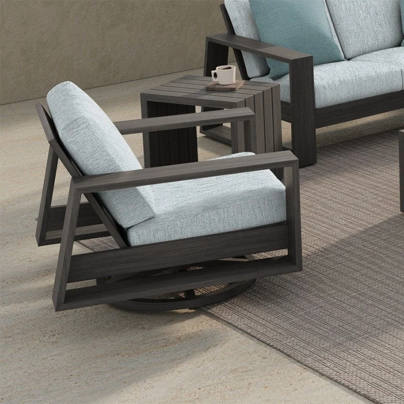 The @ebel.inc Novara Collection is all about effortless comfort and timeless style, and our swivel rockers are in stock now!

Built from rust proof, powder coated aluminum, these chairs are made to last through every season while staying low maintena