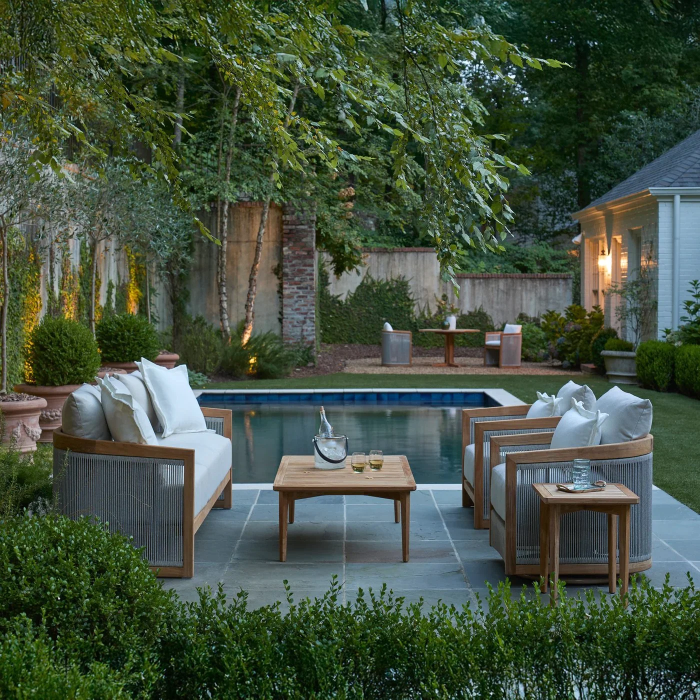 Take a spin in sophistication.
The Avalon Swivel Lounge from @summerclassics  has arrived at Ninth &amp; Co &mdash; where teak, rope, comfort, and motion meet.

Crafted with a natural teak frame and woven olefin rope, this swivel lounge blends timele