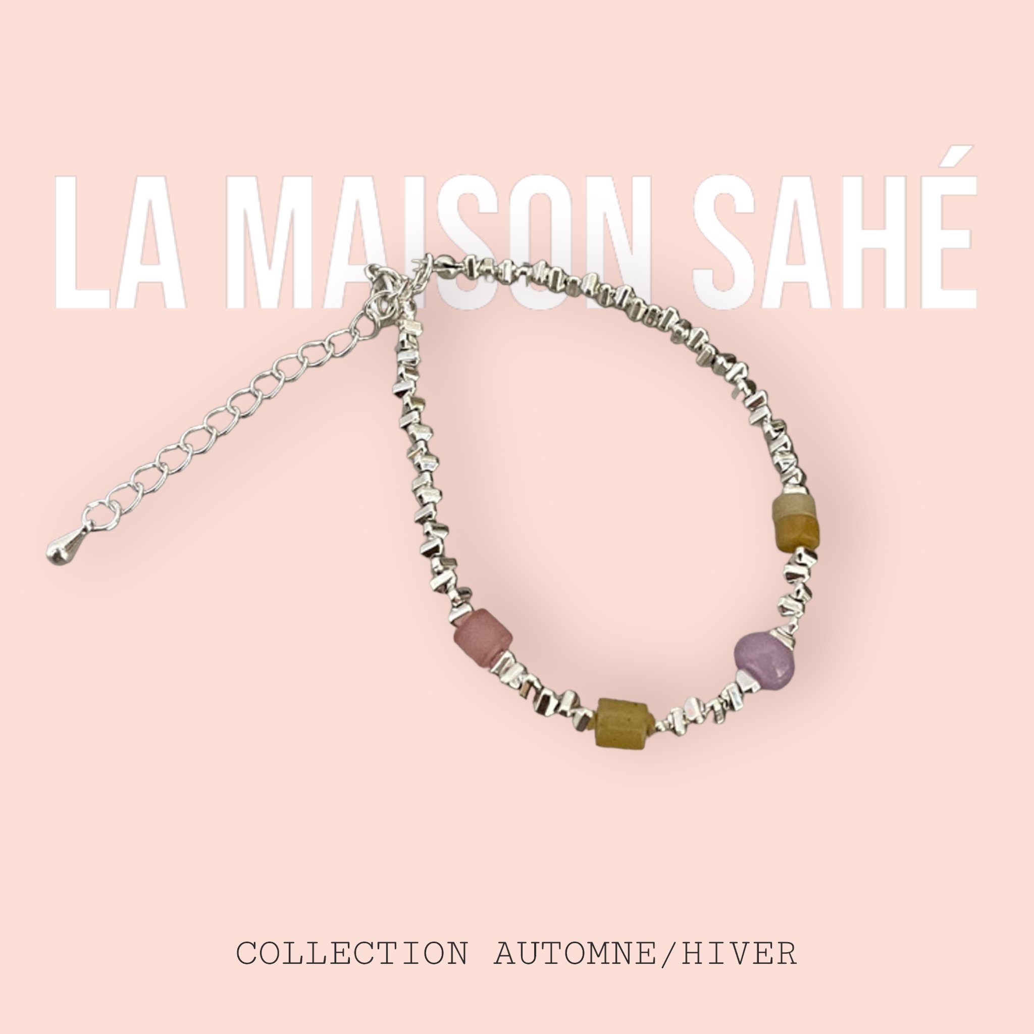 Natural Stone Sterling Silver LOLA Bracelet