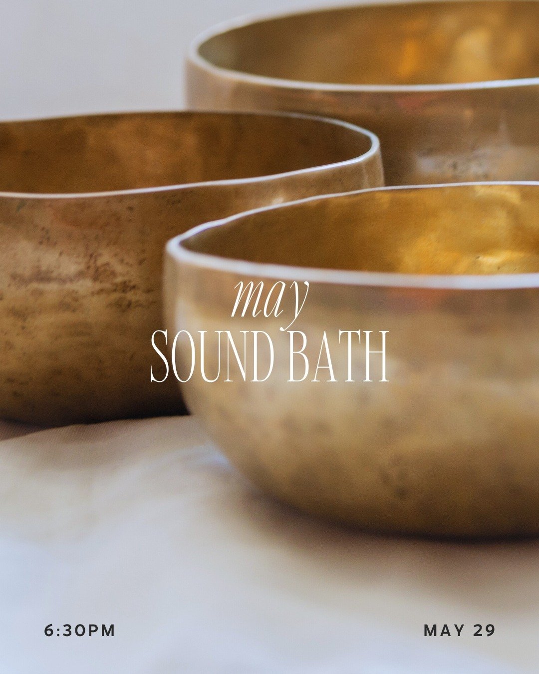 Join us for our Sound bath on May 29th! ⁠
We are holding space for 10 guests to float away as sound frequencies heal and restore body and mind.⁠
⁠
Book your spot via the link in our profile or on our website