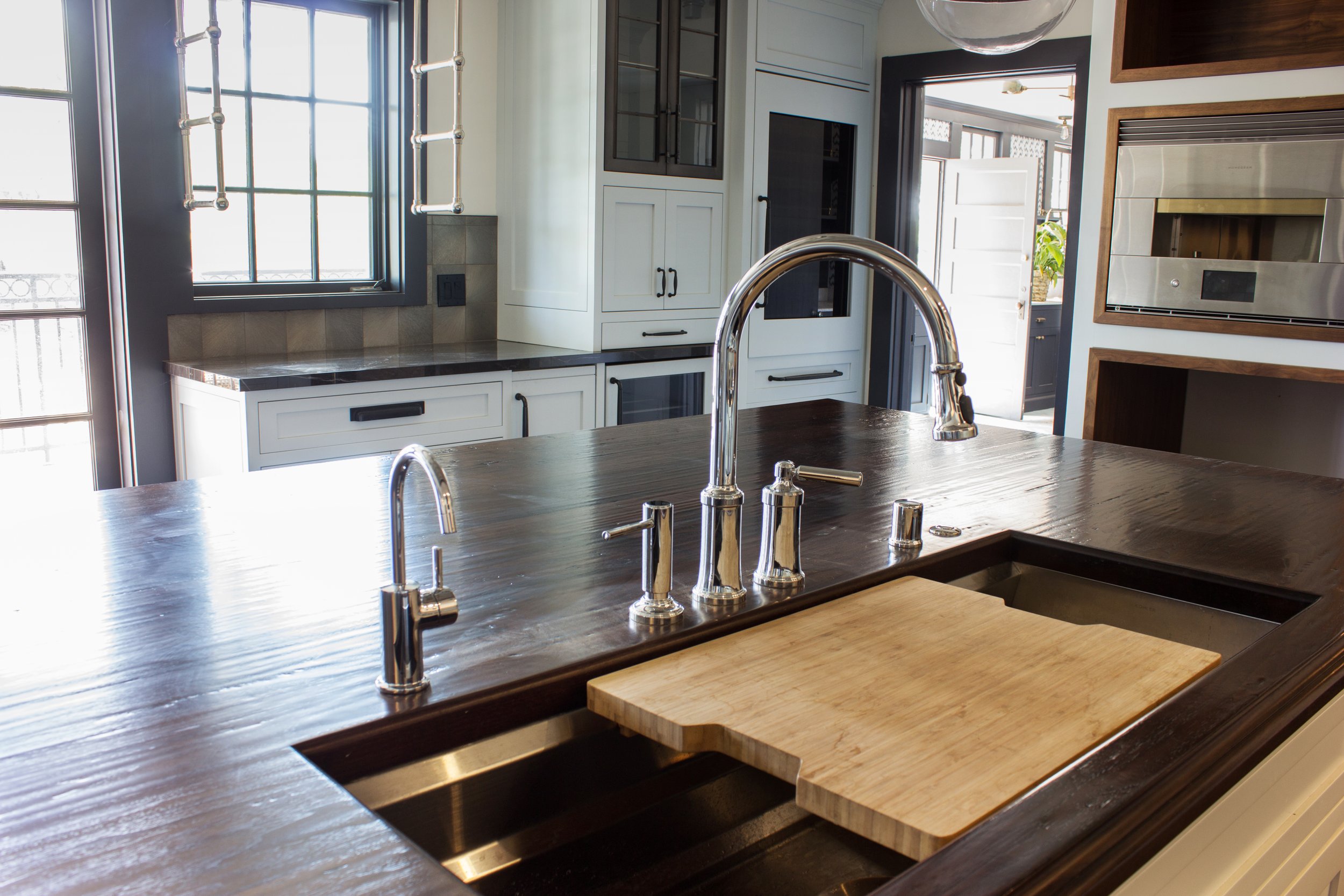 Specialized sink and faucet in the kitchen