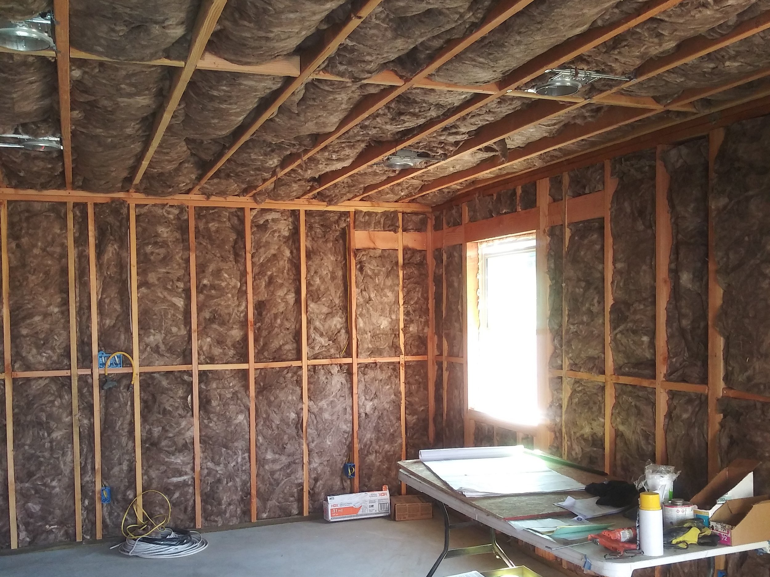 Inside a room building in progress