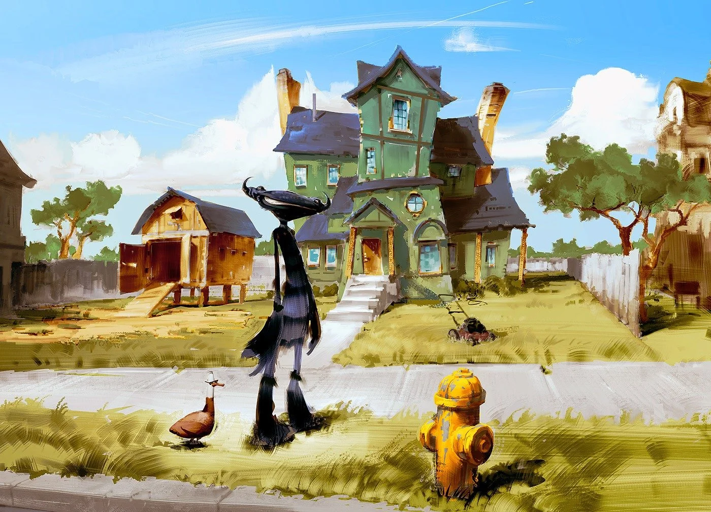 2021-12-22-sketch-eric-elwell-art-painting-monster-and-duck-green-house-yellow-fire-hydrant-duckcheated11-ctdxj1jLrrxpLeek.jpg