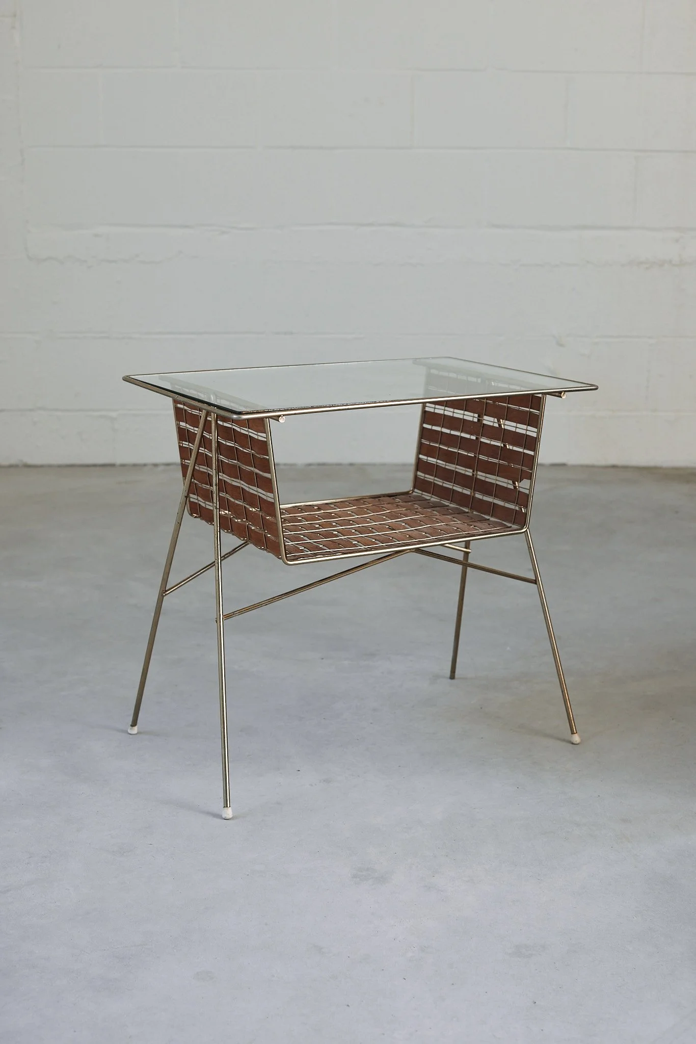 Tony Paul "Interlace" Walnut & Brass Magazine Table