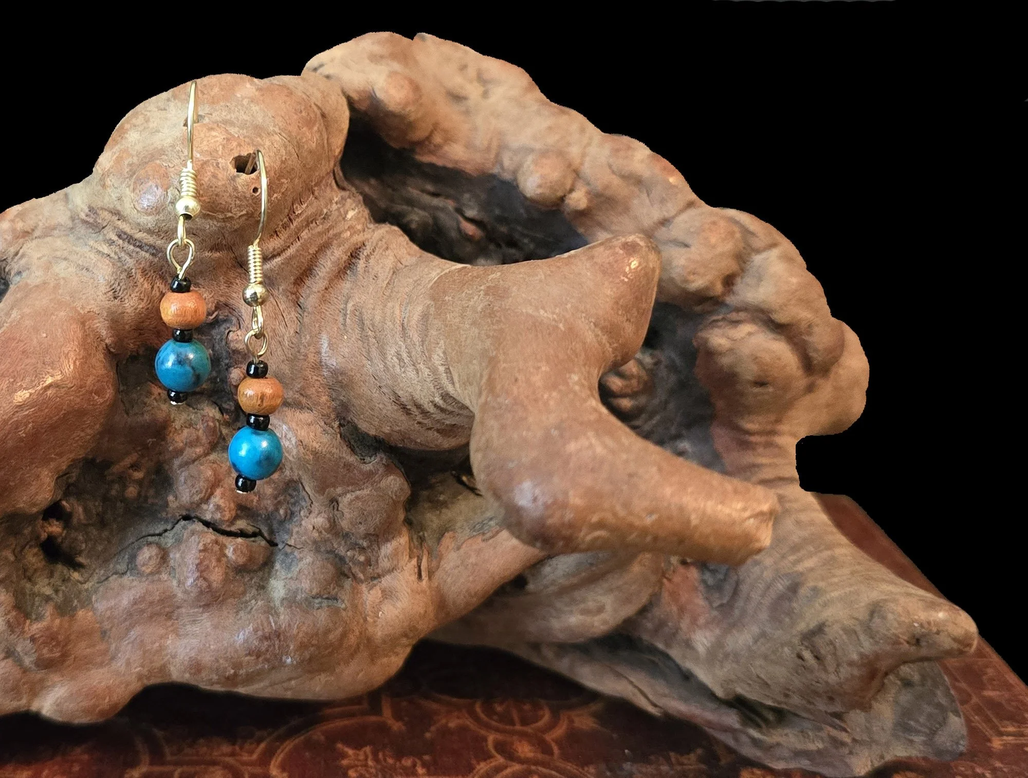 #145 Australian Jasper and Wood Dangles