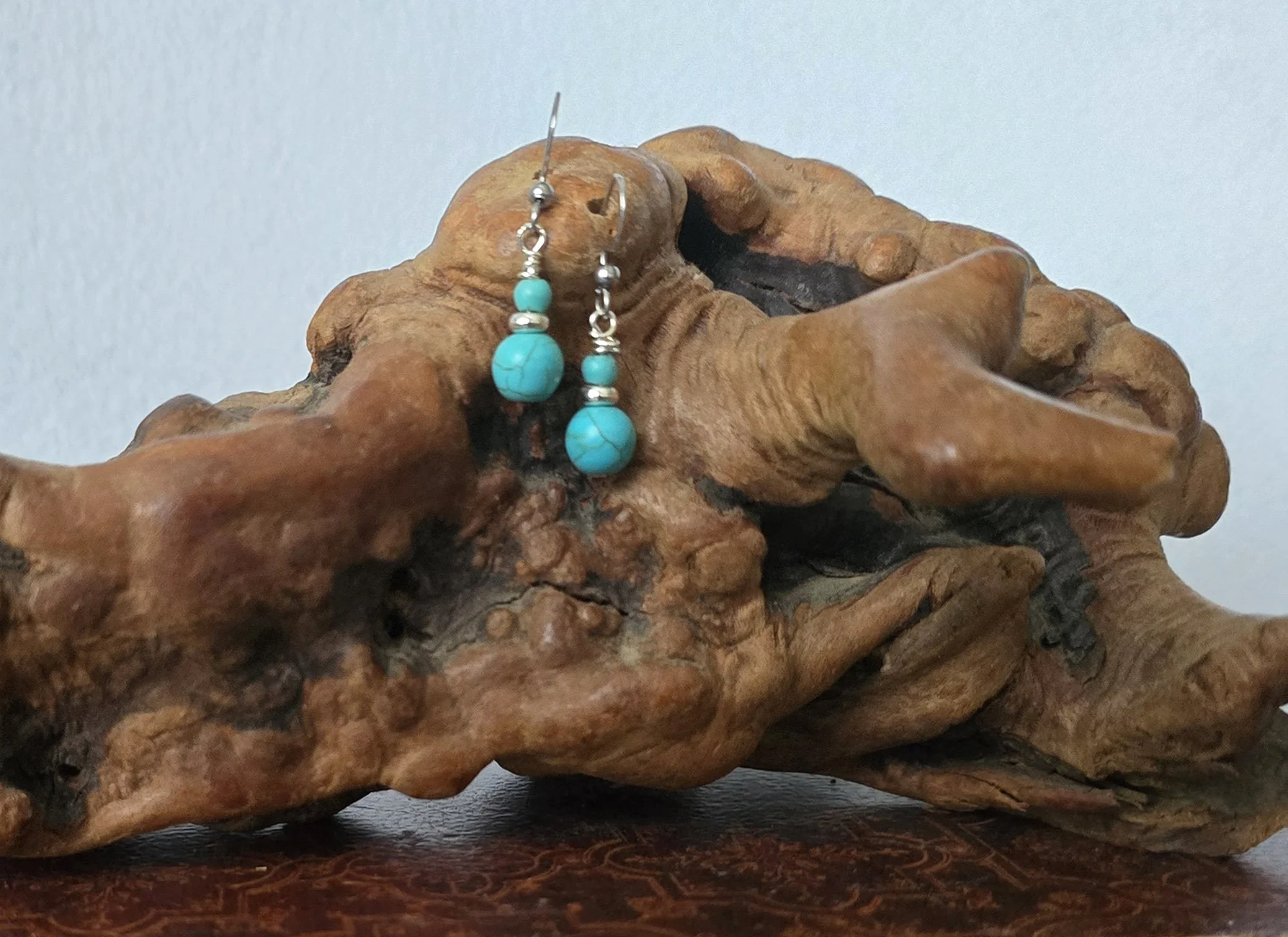 #474 Turquoise Magnesite Rounds and Silver