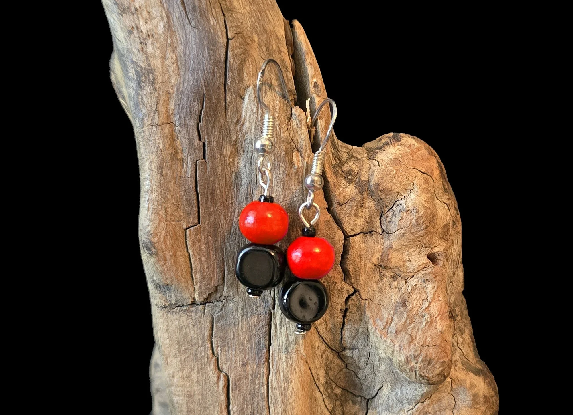 #252 Red and Black Dangles