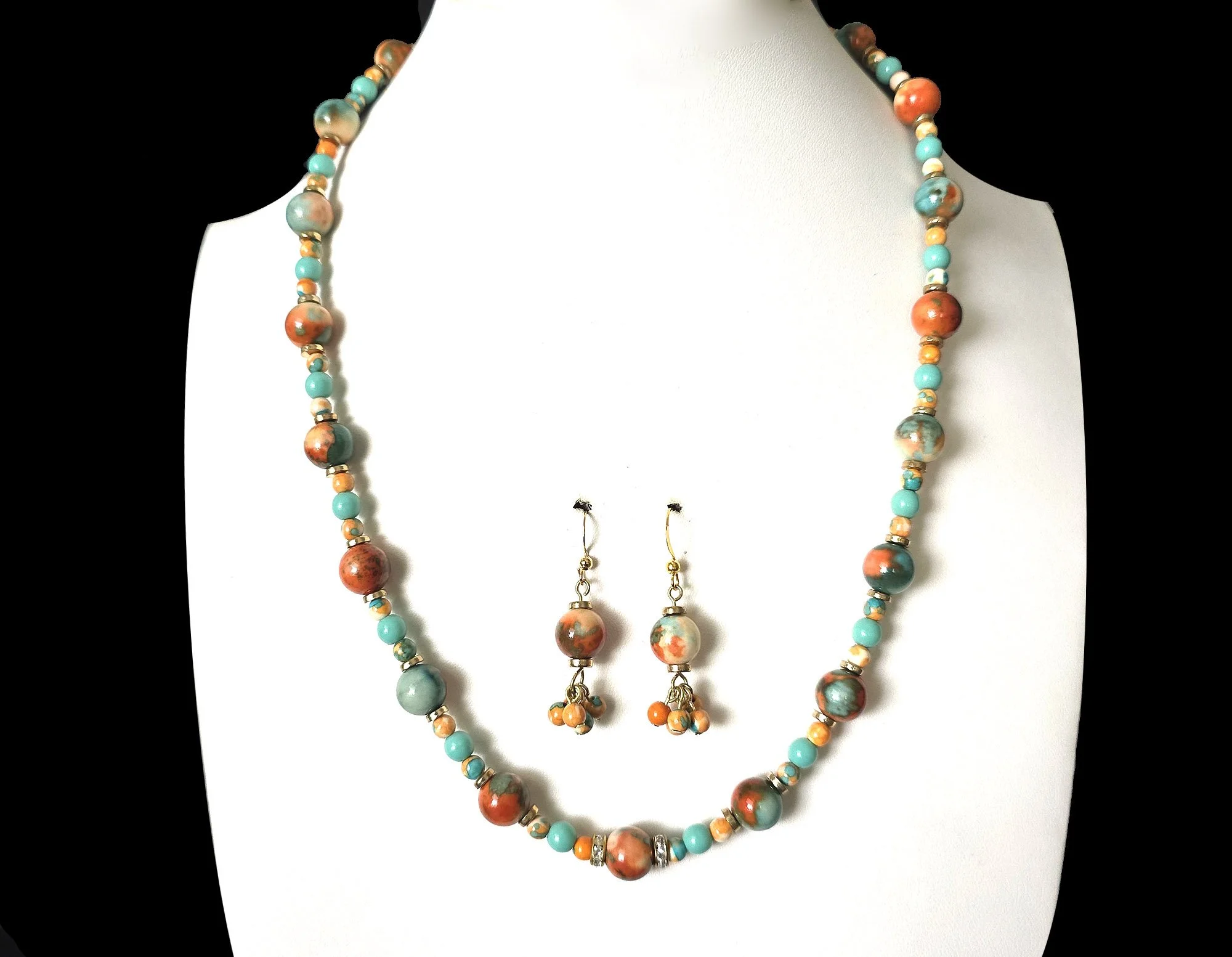 #736 Rain flower Matinee Necklace