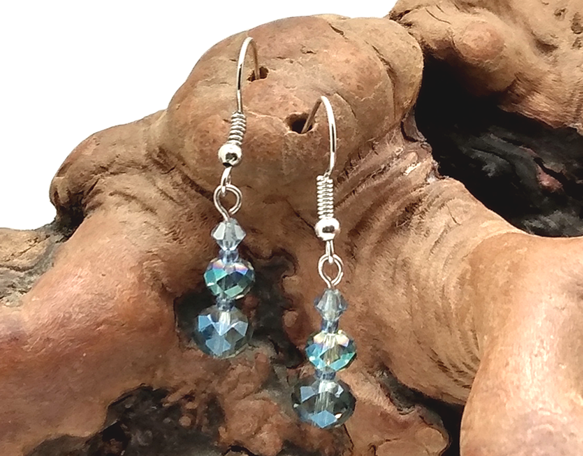 #104 Blue-gray Crystal Dangles