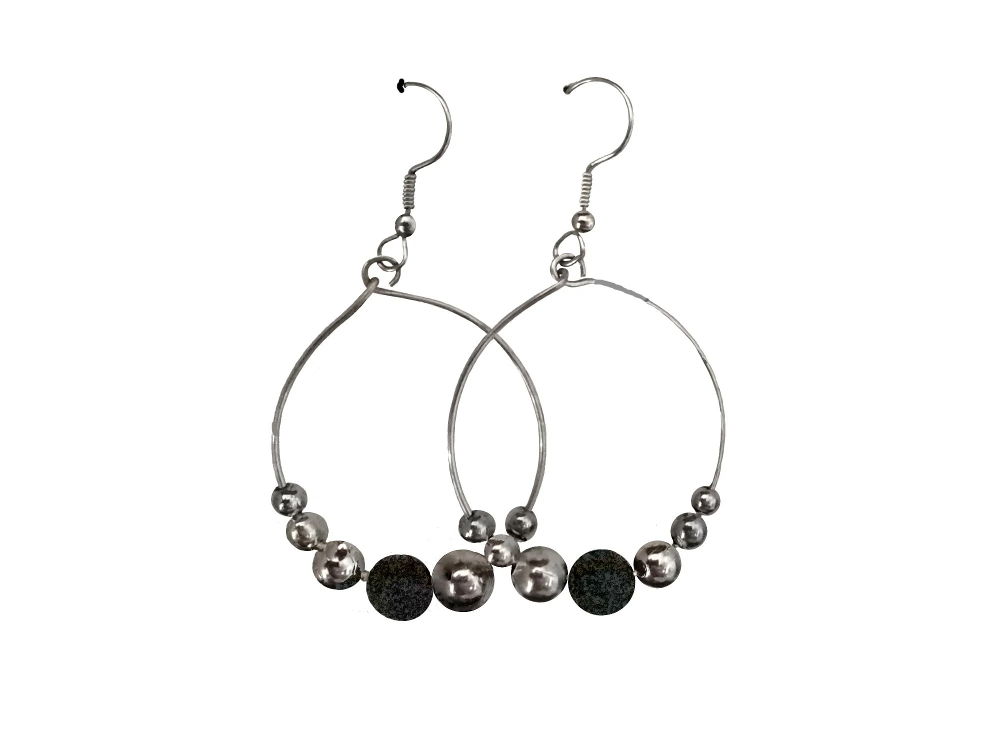 #705 Lave and Silver Hoops