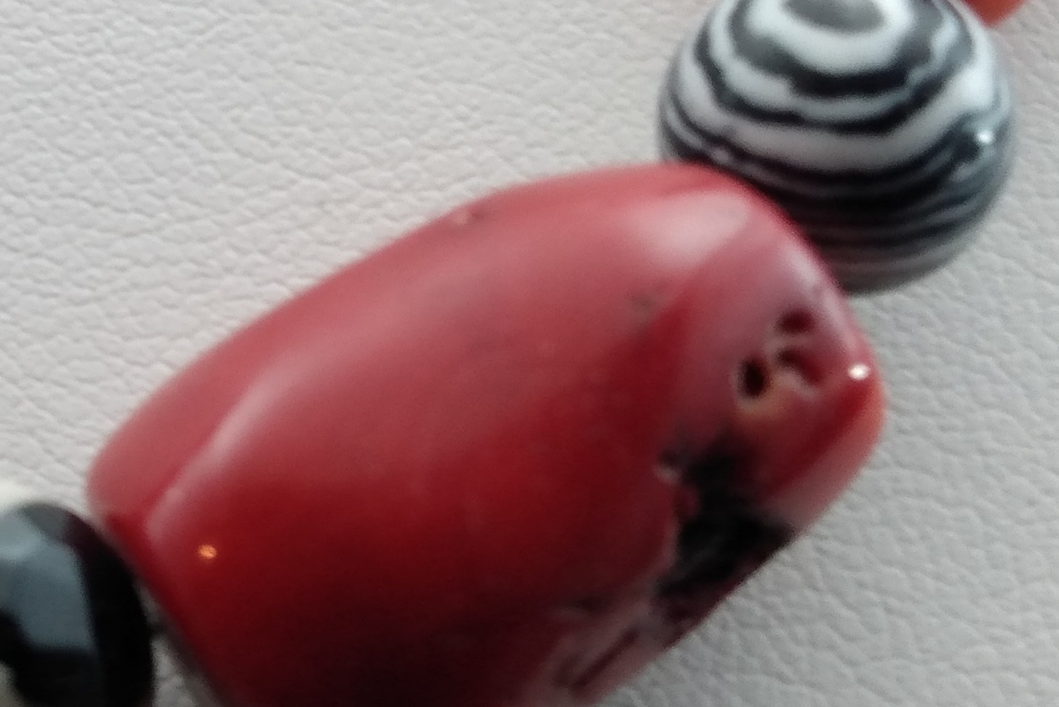 #691 Red Coral and Zebra Stone