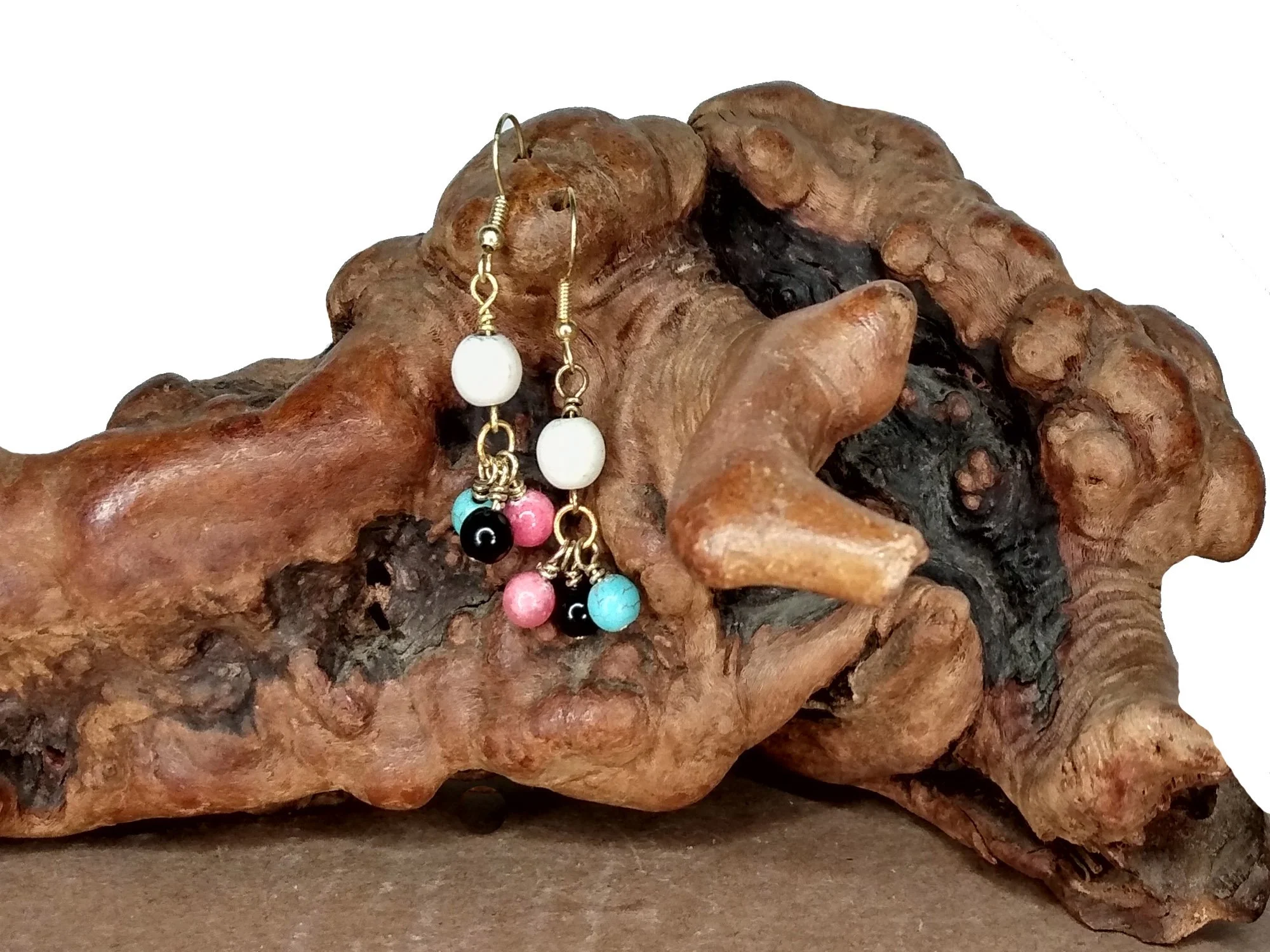 #232 Magnesite and Black Agate Clusters