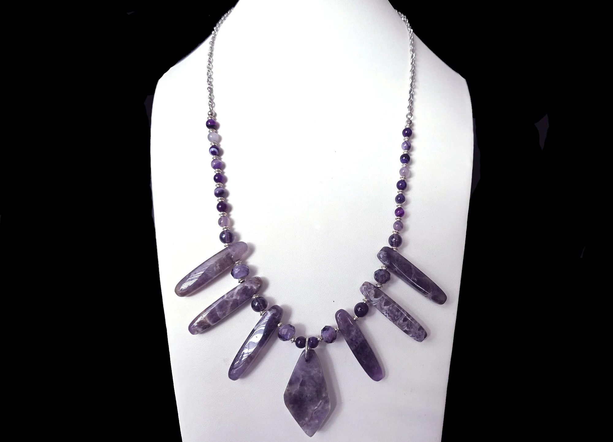 #734 Amethyst and Banded Agate