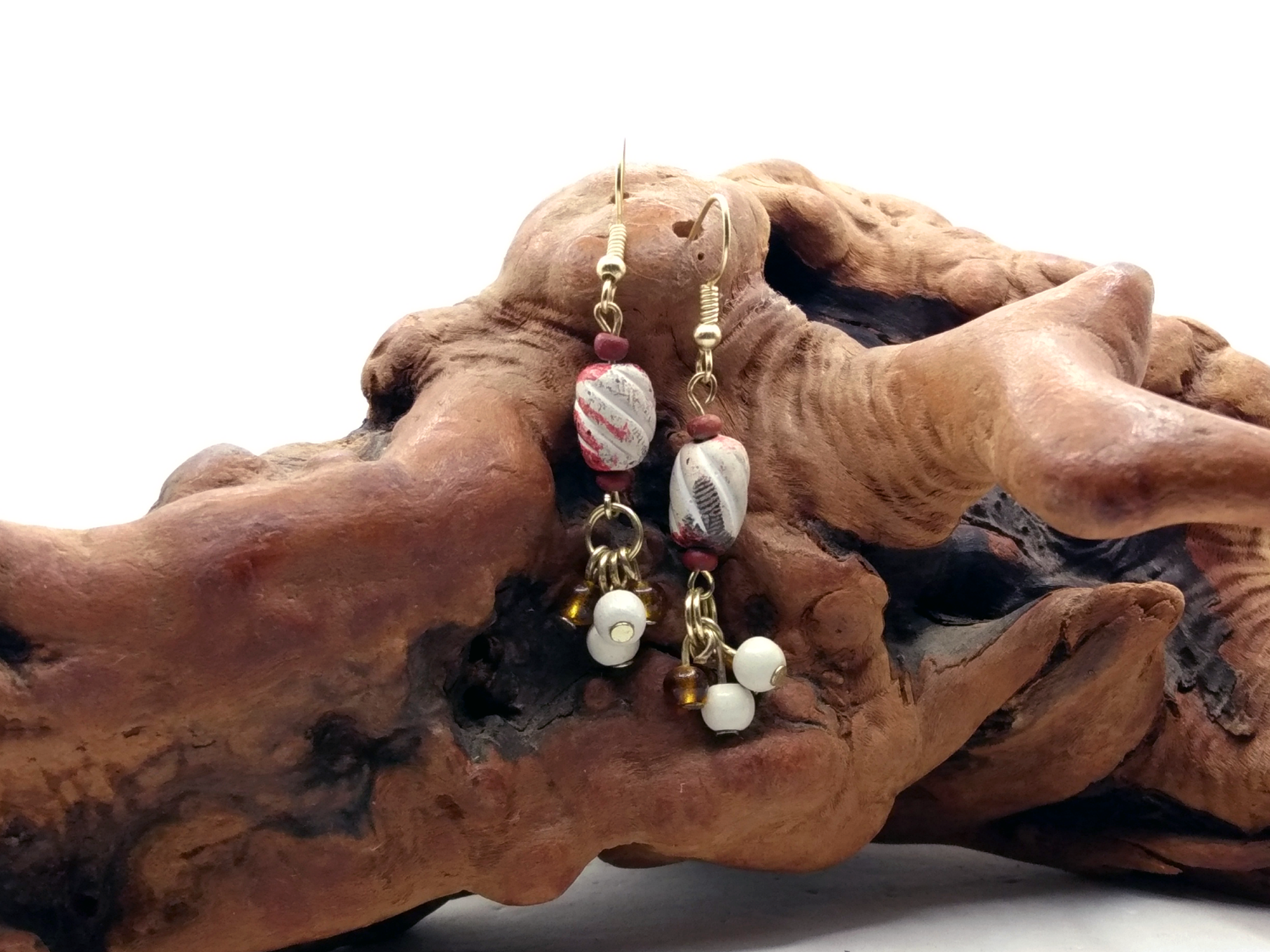 #116 Painted Clay Funky Dangles with Cluster