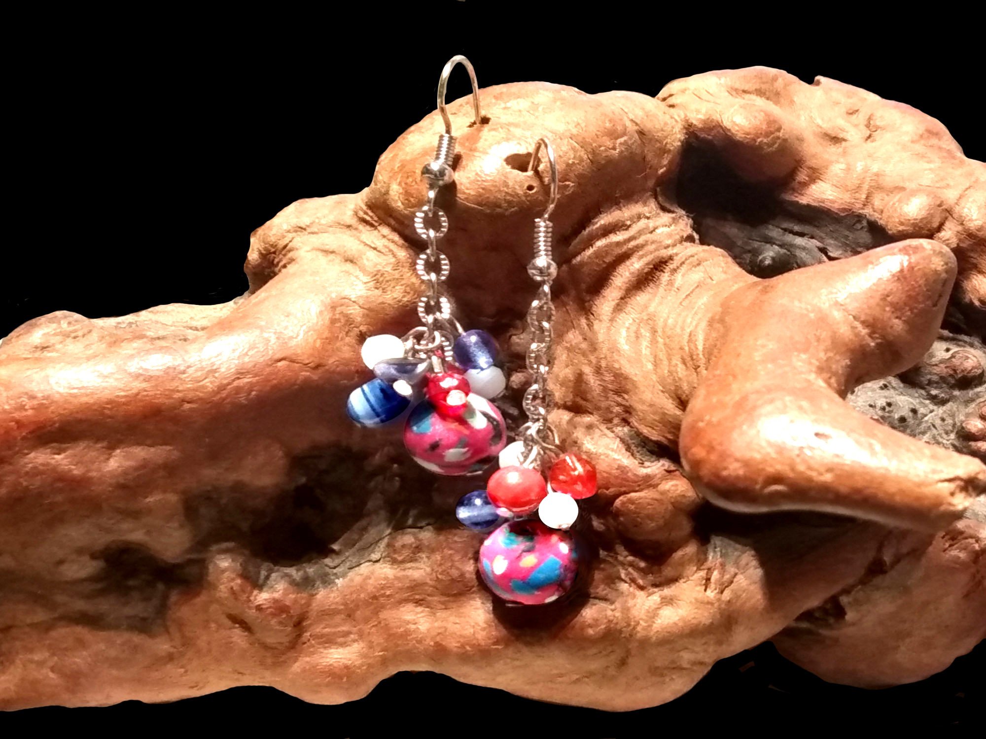 #240 Red, White and Blue Resin Dangles