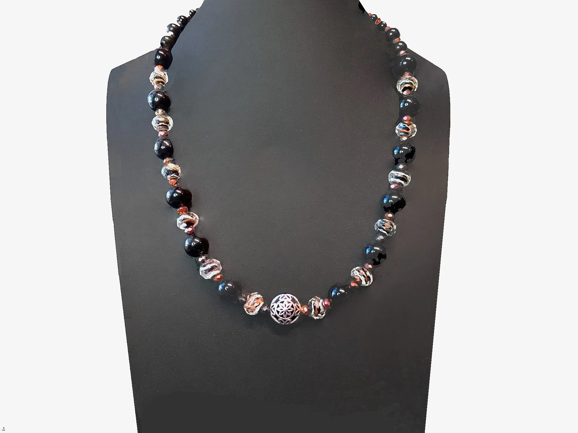 #722 Lampwork, Agate, and Jasper