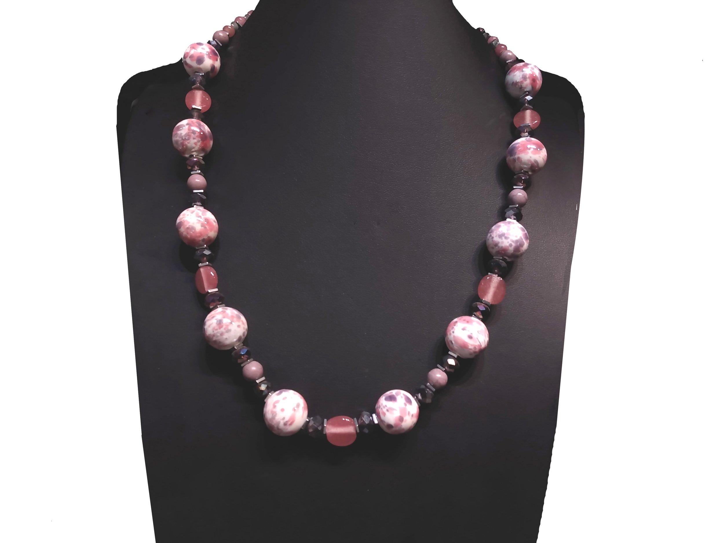 # 541  Mauve, Gray and White Ceramic Rounds