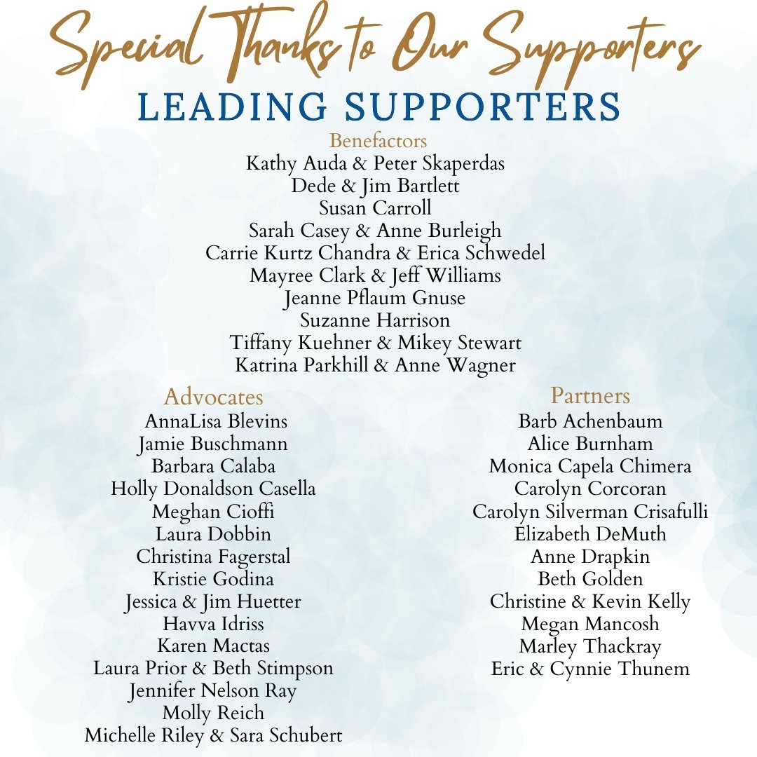 A special thanks to our leading supporters for our upcoming Spring Luncheon. Your support is invaluable to the work that we do in our community.  Thank you to all our longtime friends and new supporters!  We couldn't do what we do without you! 

#NCC