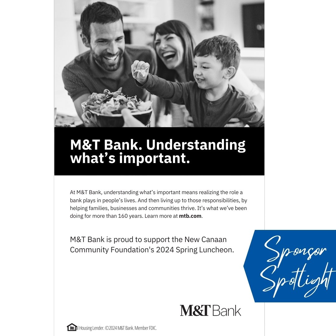𝑺𝒑𝒐𝒏𝒔𝒐𝒓 𝑺𝒑𝒐𝒕𝒍𝒊𝒈𝒉𝒕: 𝑴&amp;𝑻 𝑩𝒂𝒏𝒌

Thank you for joining our Spring Luncheon as a Gold Sponsor!

At M&amp;T Bank understanding what's important means realizing the role a bank plays in people's lives. And then living up to those r