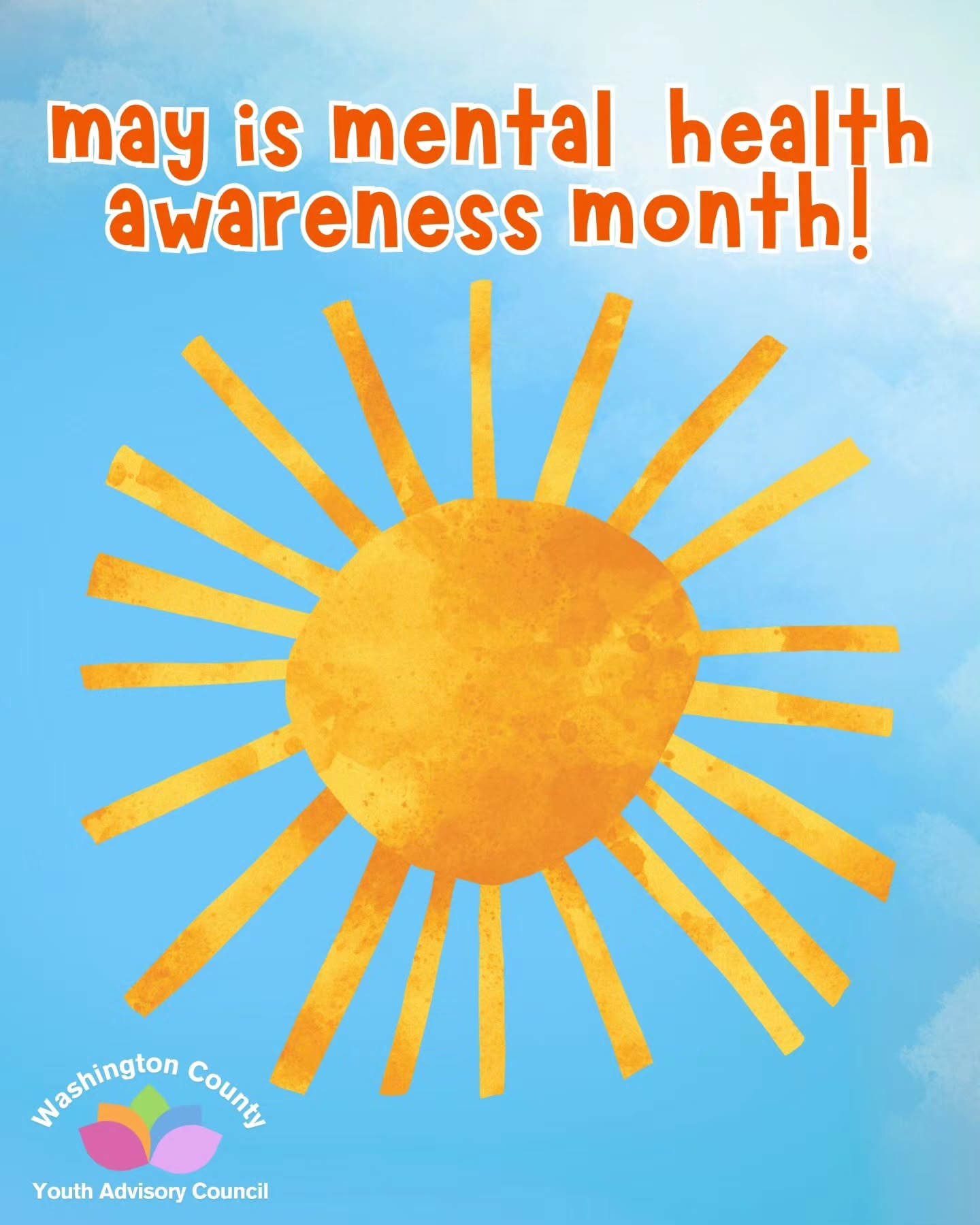 Happy Mental Health Awareness Month!

Welcome to the Washington County Youth Advisory Council's new Instagram page. We are a group of young people advocating for mental health in @washingtoncountyor .

Today is the start of Mental Health Awareness Mo