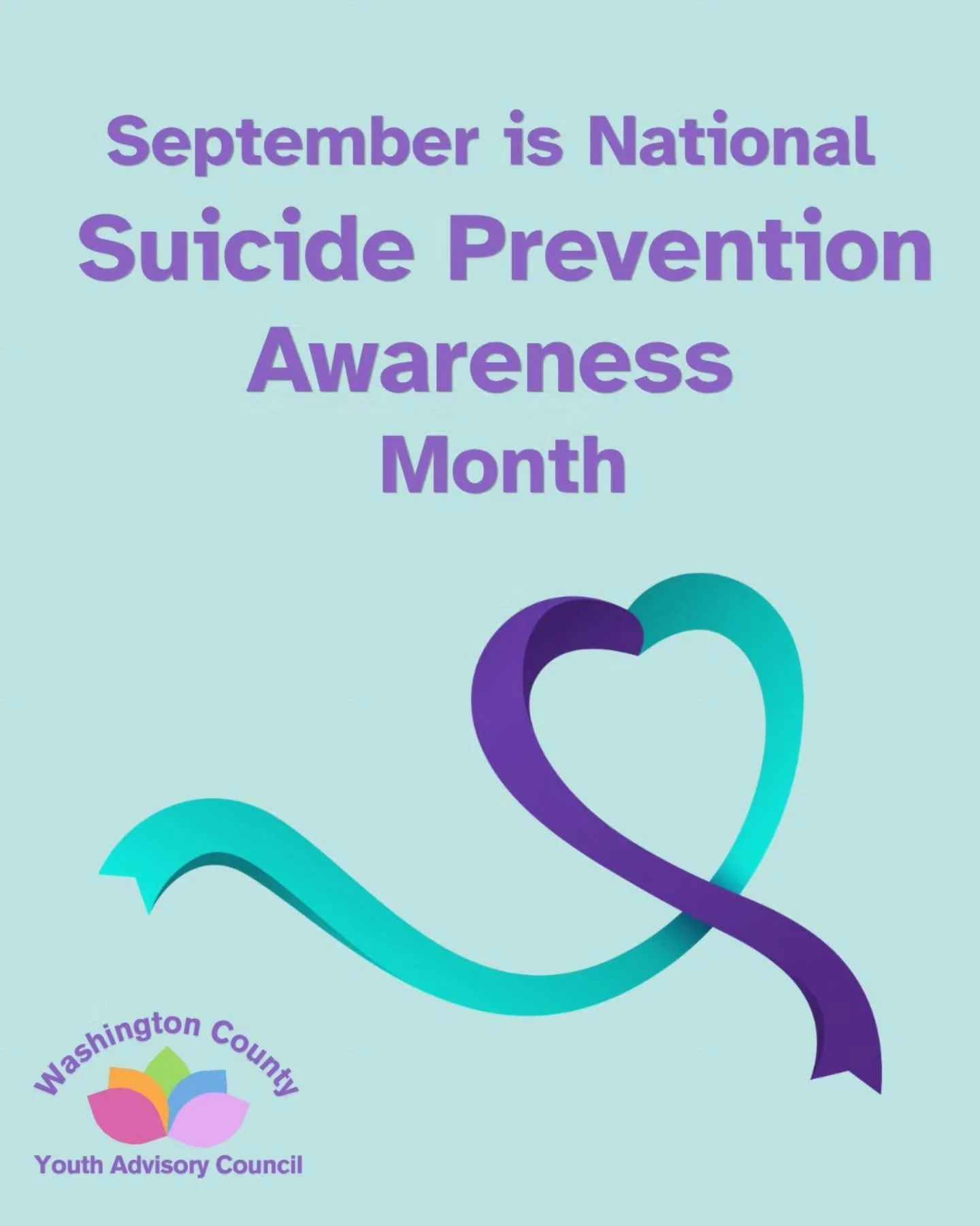September is National Suicide Prevention Awareness Month. Take extra care of yourself as well as show care and appreciation to family and friends this month as the seasons begin to shift.

Fun fact: the purple in the suicide prevention awareness ribb