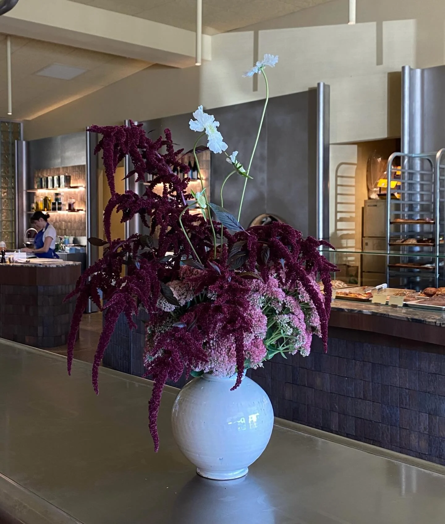 Sedum clouds for @mother.akl 🥀 Using our gorgeous moon vase to signify the full moon 🌘