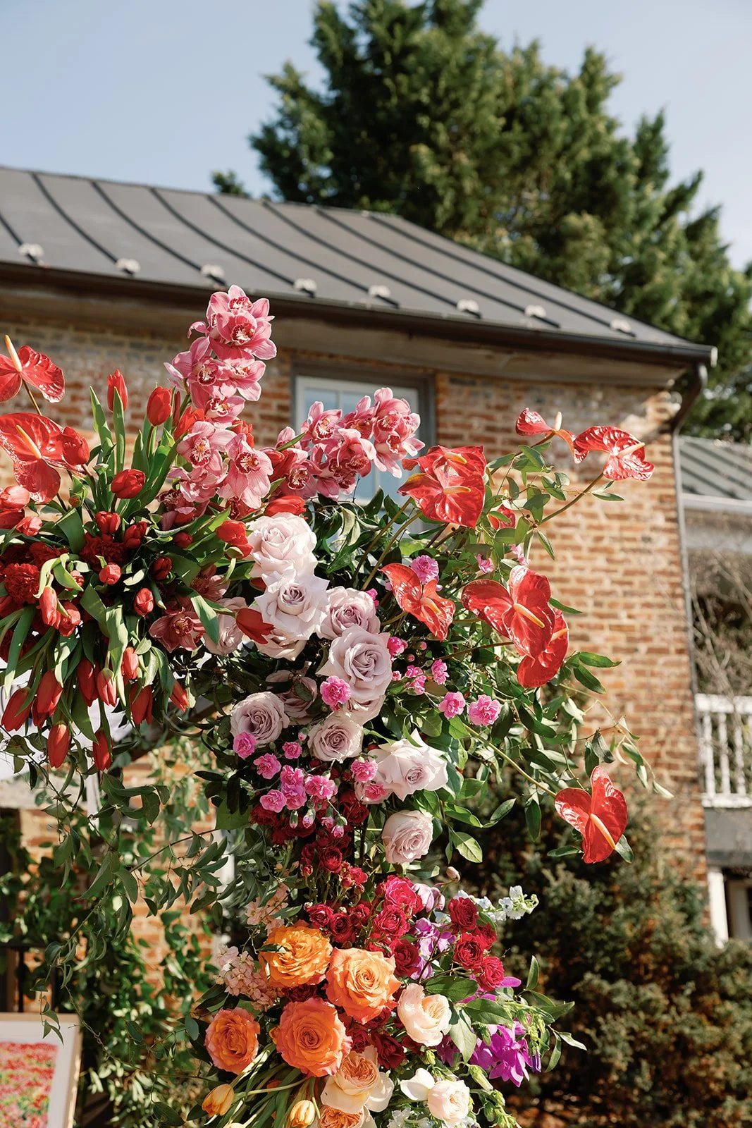 Maggie Morris Photography
The Birkby House, Leesburg VA
Colorful garden wedding florals chuppah ceremony