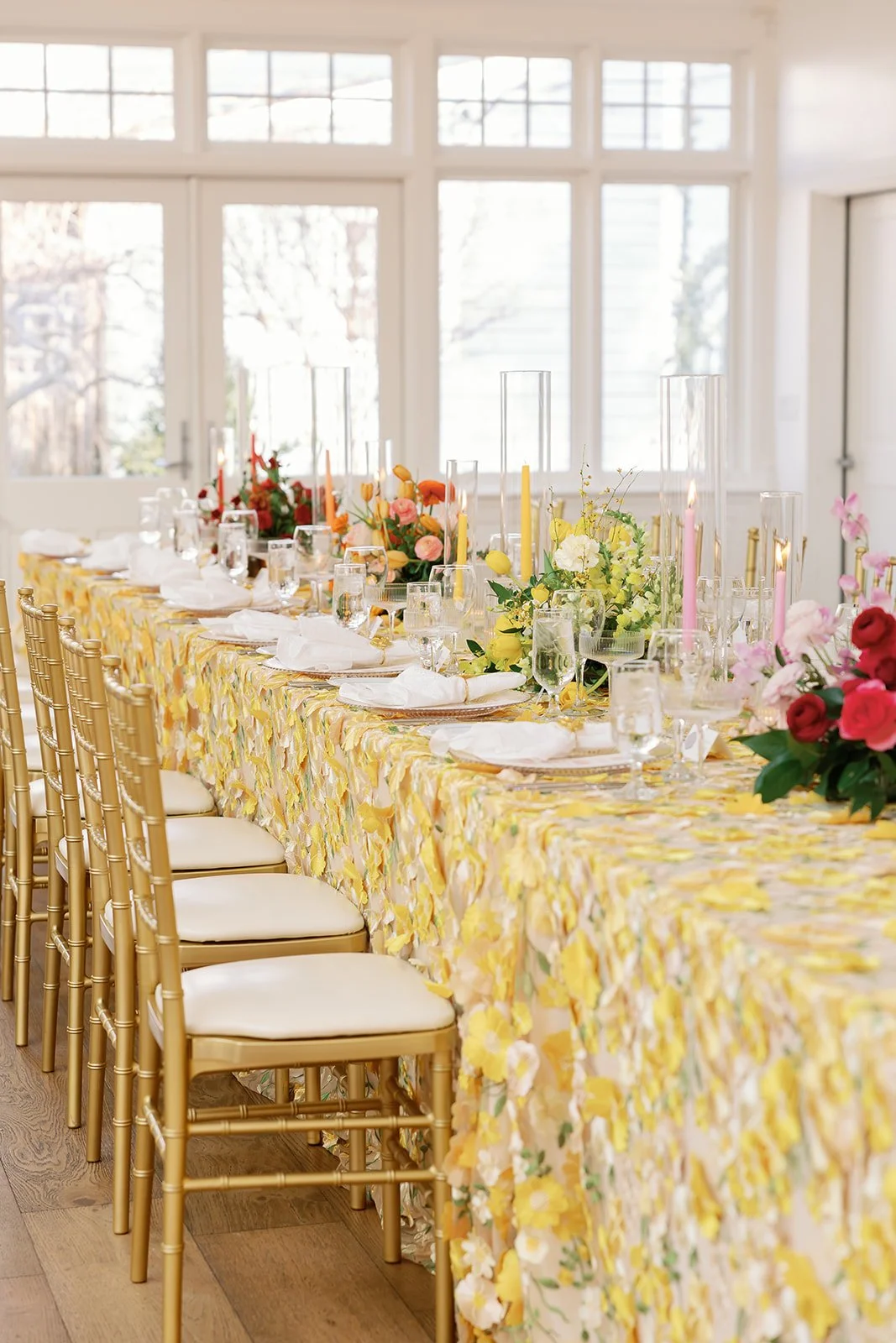 Maggie Morris Photography
The Birkby House, Leesburg VA
Colorful garden wedding florals chuppah ceremony