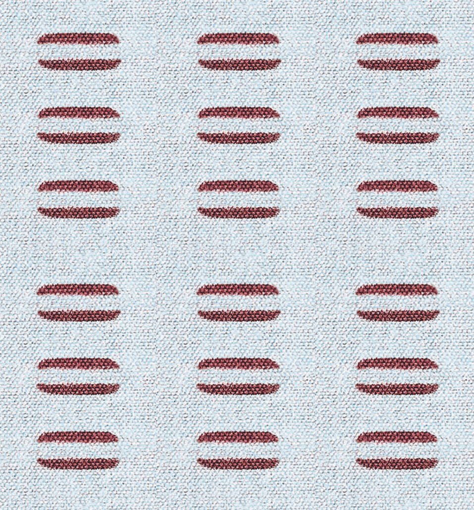 Macaron in Rust on Sky fabric