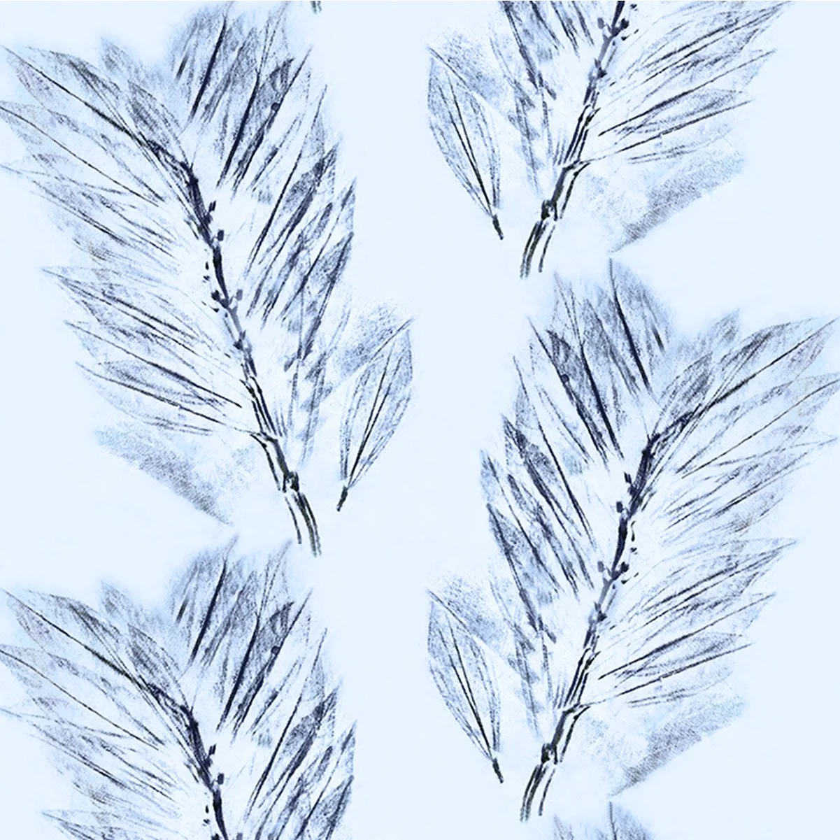 Feather Leaves (4 colors) fabric and wallpaper