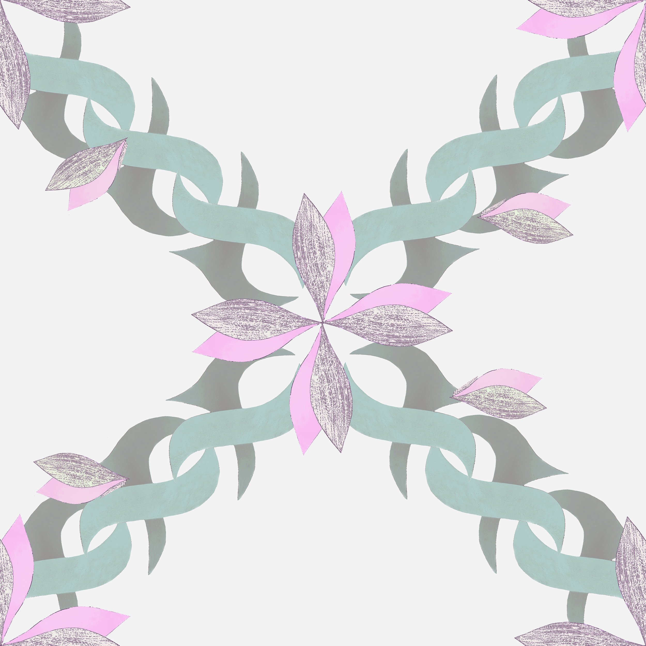 Lily Lattice (4 colors) wallpaper and fabric
