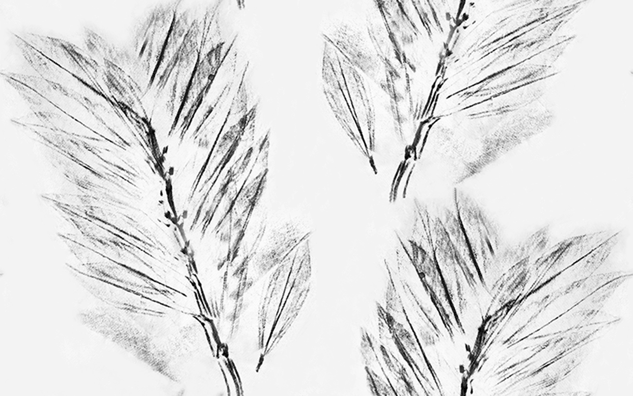 Feather Leaves (3 colors) fabric and wallpaper