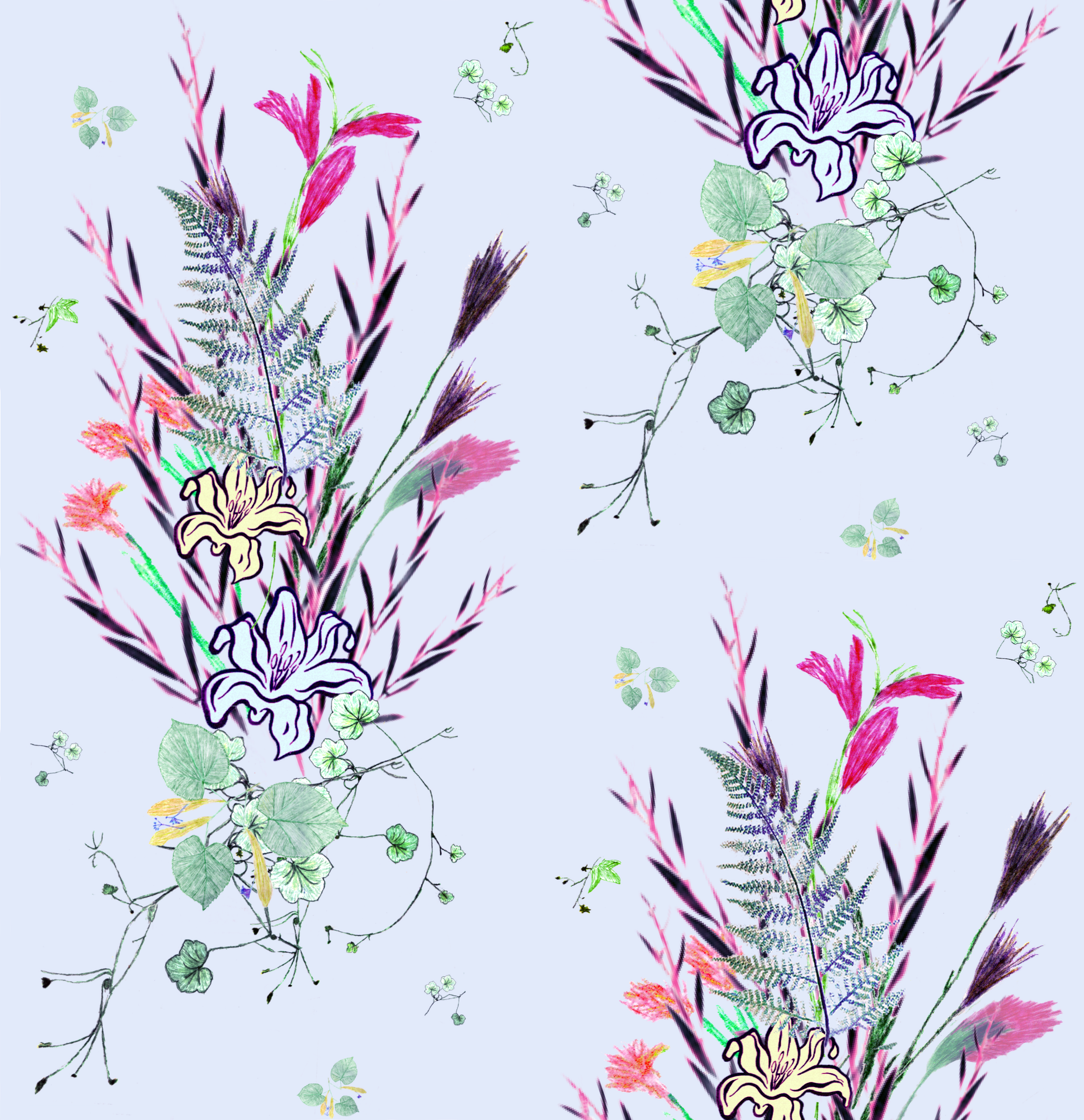 Botanical with Lily & Ivy (2 colors) wallpaper and fabric