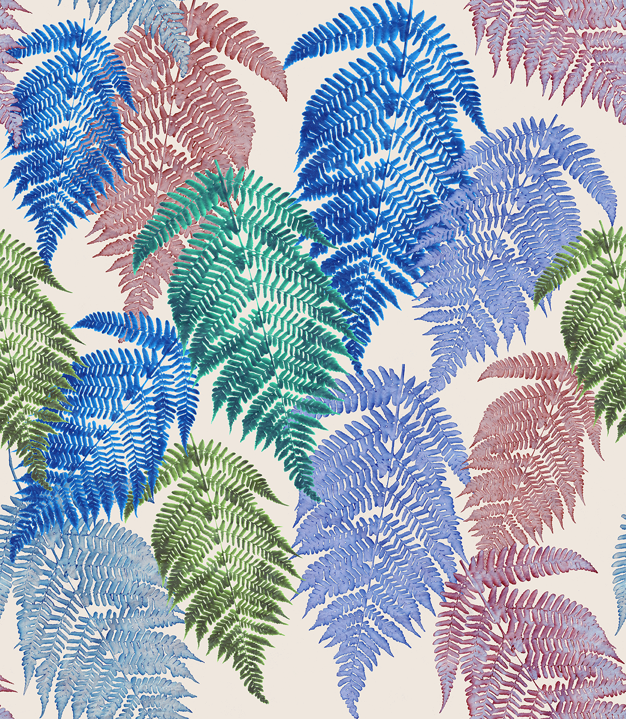 Big Fern (4 colors) wallpaper and fabric