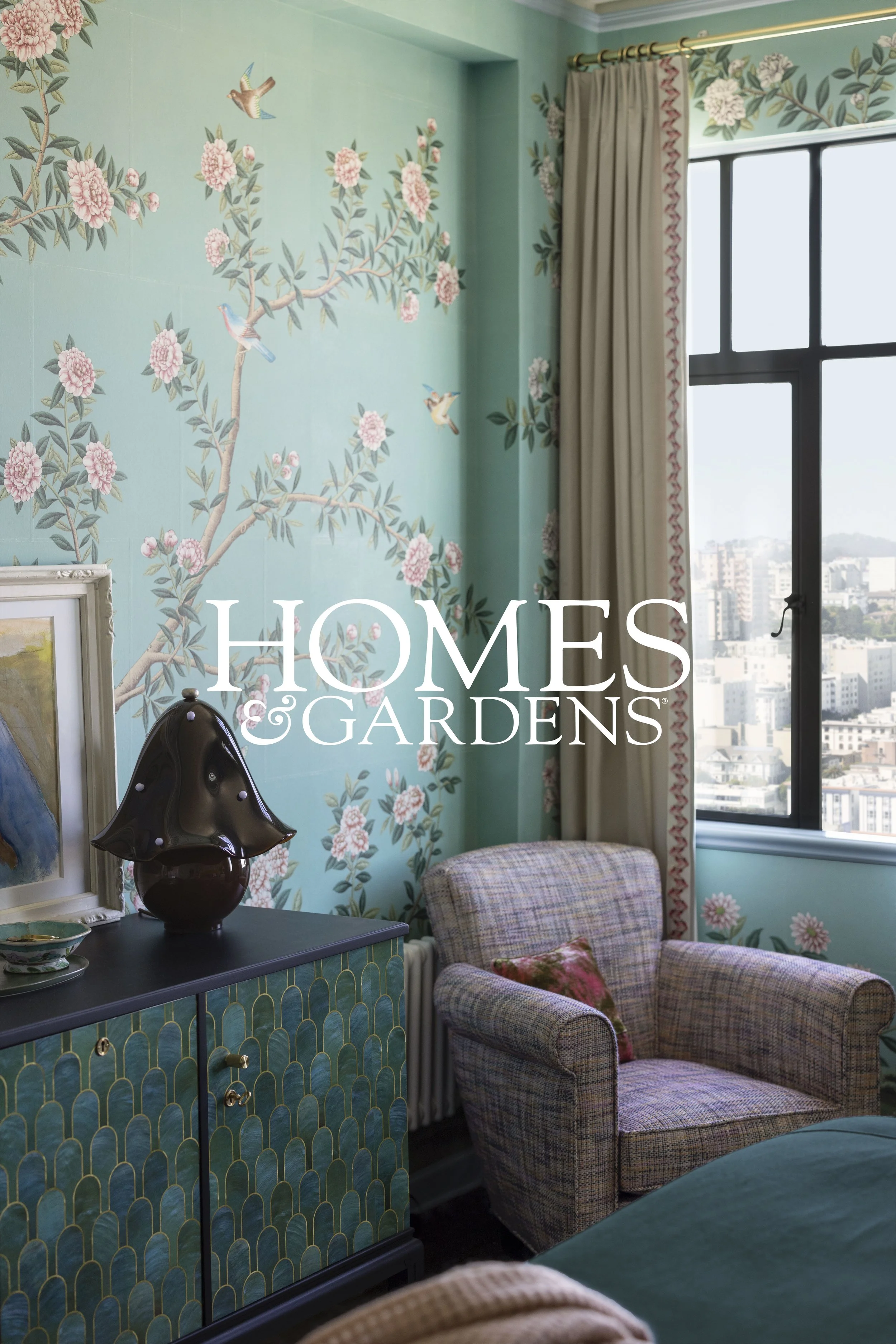 You would never guess this tiny 1920s jewel box apartment had a Murphy bed in one of its most sophisticated rooms