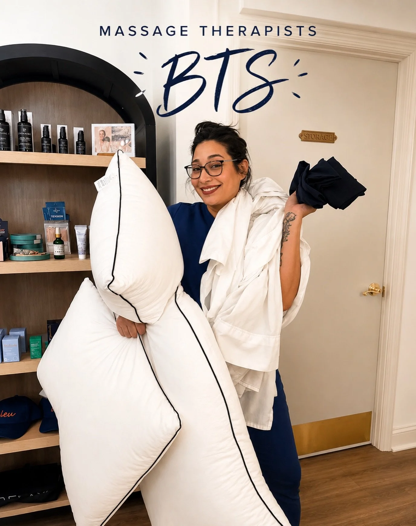 POV: Your massage therapist has completed their pre-workout before you even walk through the door. 💪😂

Fluffing pillows, folding linens, setting the room, making sure everything is just right&hellip; because the best massages start long before you 