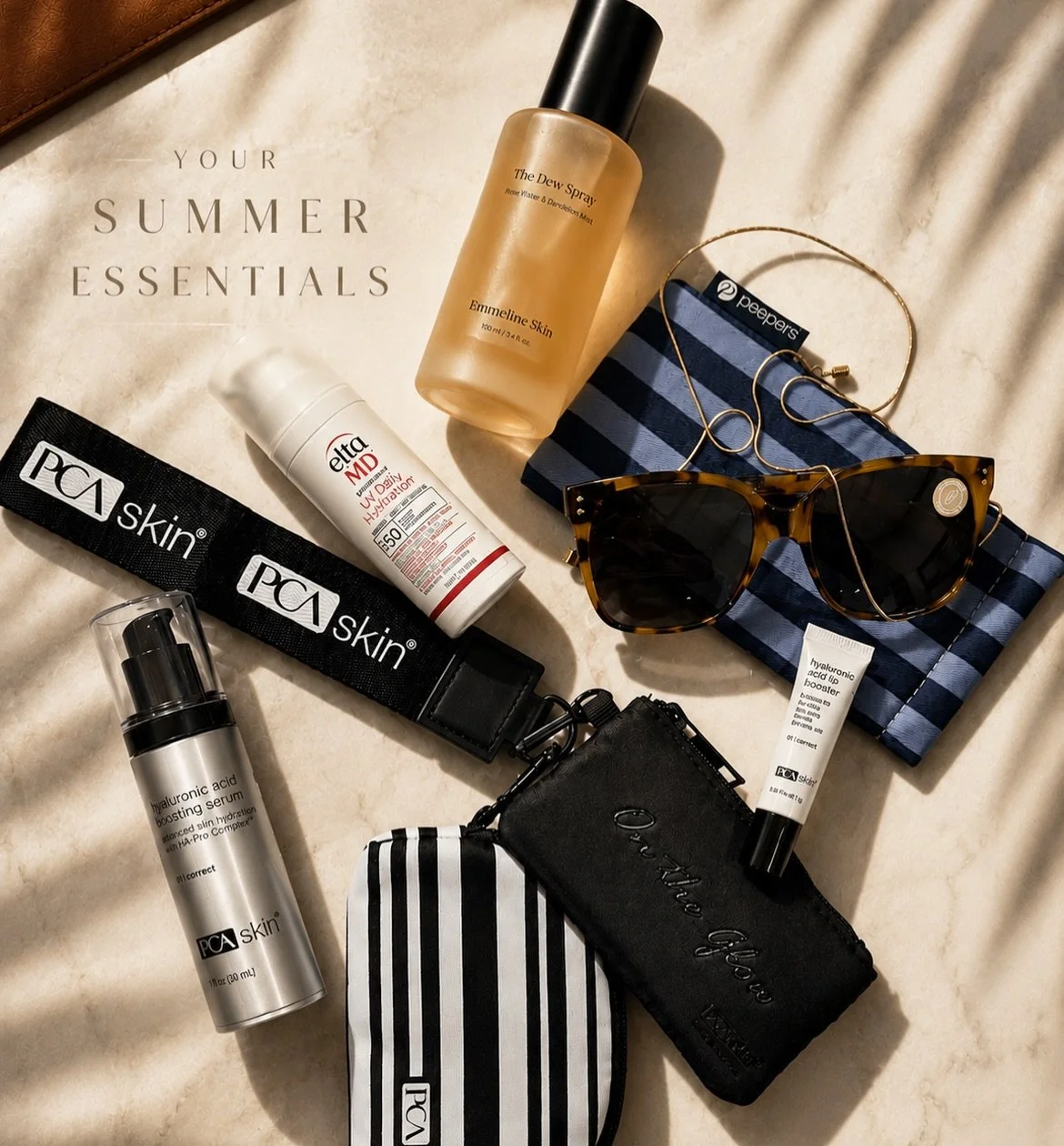 YOUR SUMMER ESSENTIALS ☀️

Summer is all about glowing skin, effortless beauty, and protecting what you&rsquo;re in. ✨

Our curated favorites:
@emmeline.skin  The Dew Spray &mdash; the perfect refreshing mist for an instant dewy glow

@eltamdskincare
