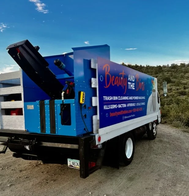 garbage truck at house