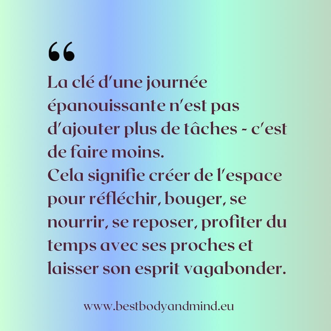 ✨ Avez-vous d&eacute;j&agrave; ressenti le stress d&rsquo;une journ&eacute;e trop charg&eacute;e ? 
✨ Quelles sont les activit&eacute;s qui vous aident &agrave; vous sentir recharg&eacute; et apais&eacute; ?
✨ Quel moment de votre journ&eacute;e vous