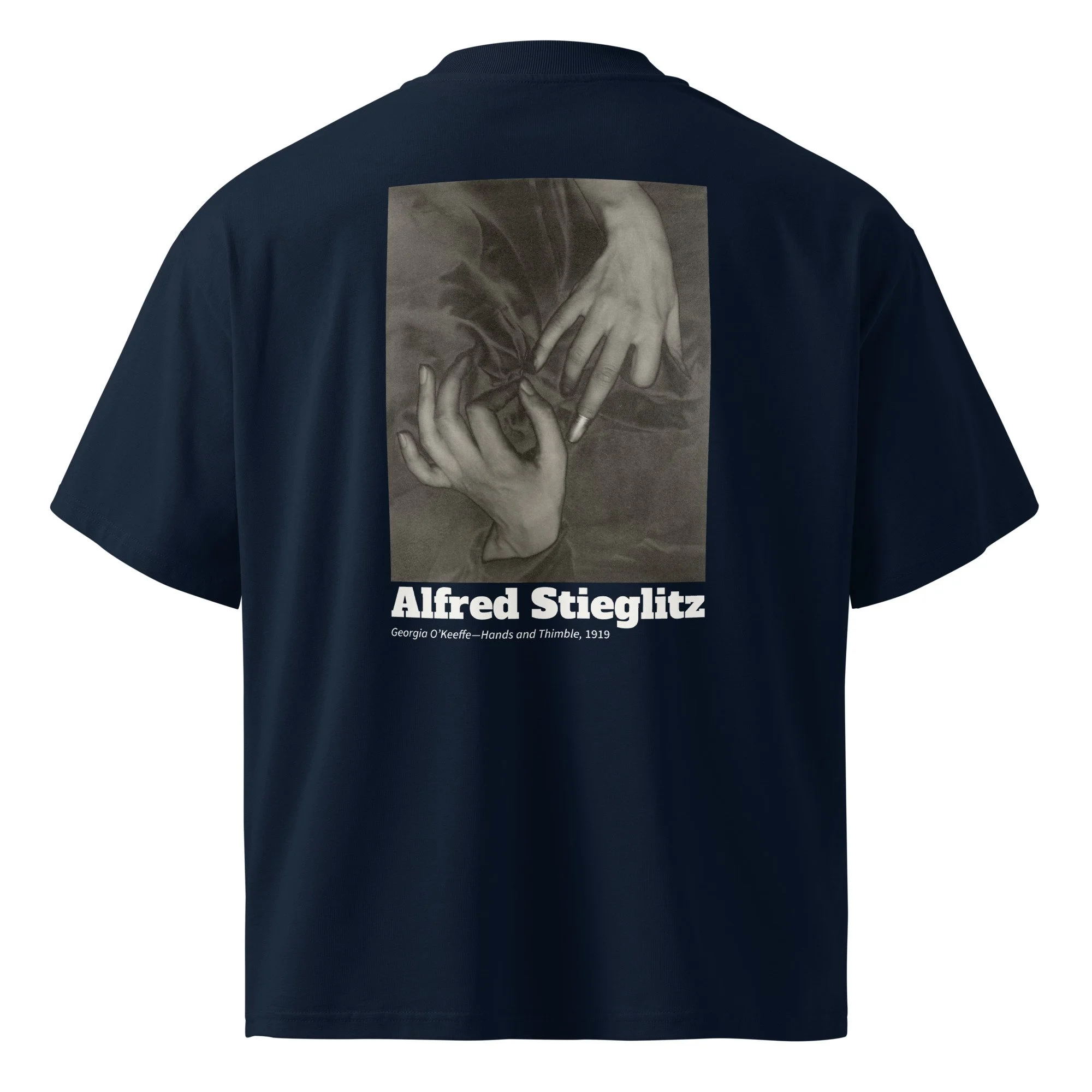 unisex-organic-oversized-high-neck-blaster-2.0-t-shirt-french-navy-back-6ab8764e335c5.jpg