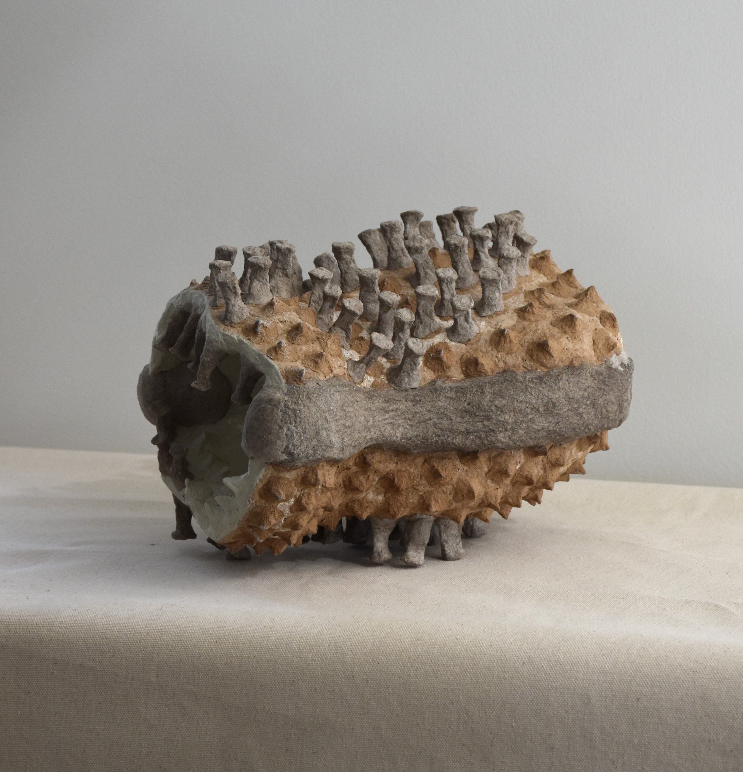 Maya River, Celestial Echoes-DEI, 2023/24, Recycled paper, drywall compound, 9 x 8.5 x 7 in