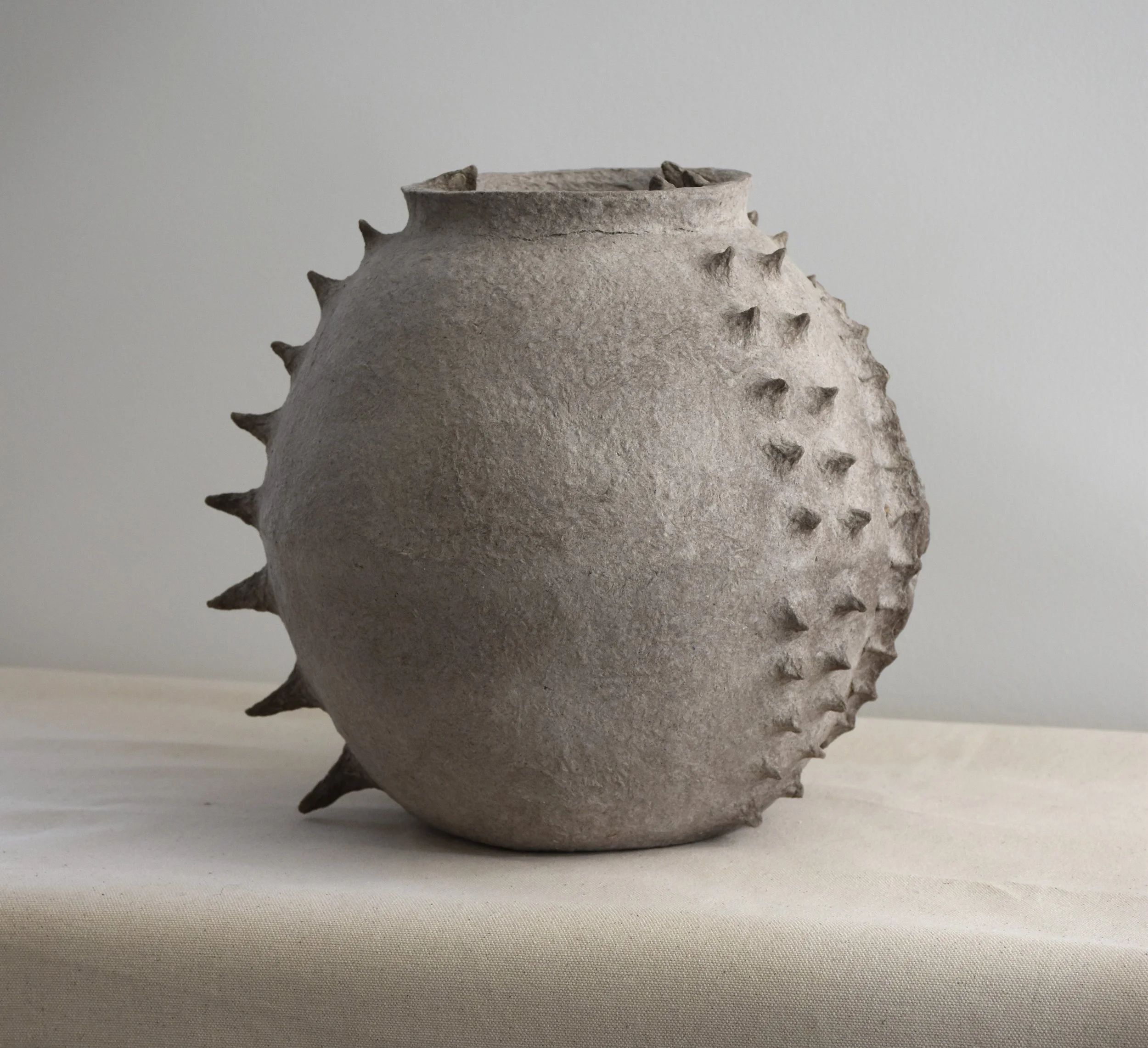 Maya River, Spikey Vessel-KOO, 2024, Recycled paper, 9.5 x 11.5 x 12 in