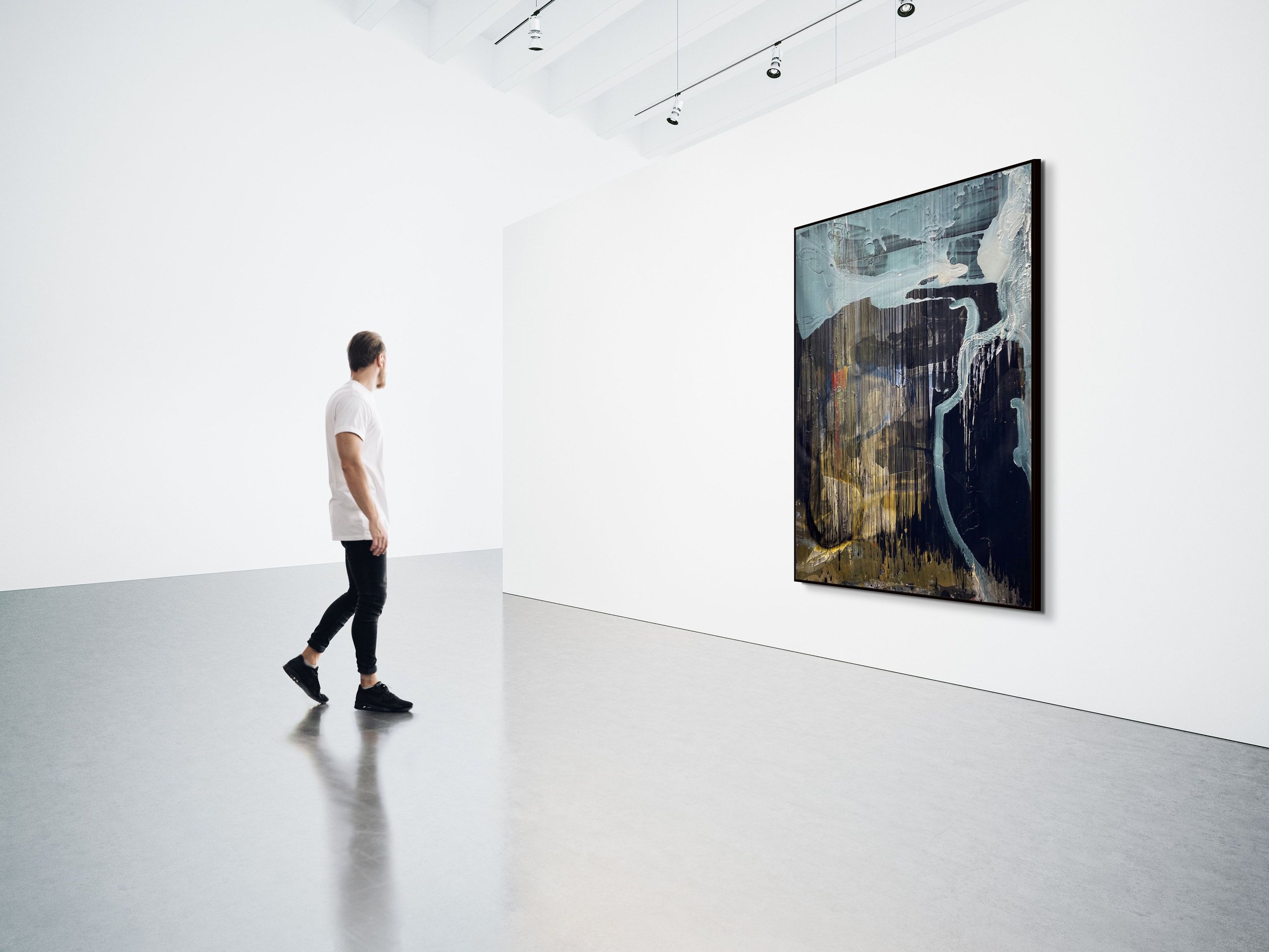 Mock up: Bryan Ryley, DELUGE, 2022, Acrylic on canvas, Unframed: 72 × 60 in
