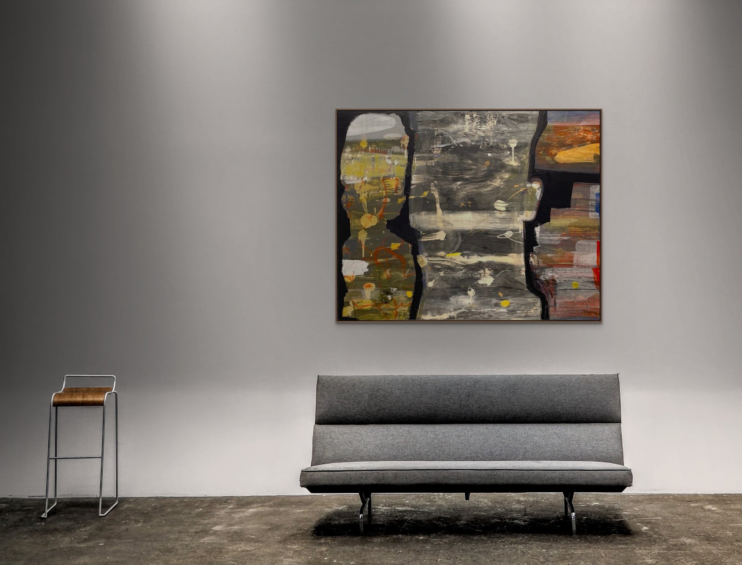 Mock up: Bryan Ryley, INSIDE/OUTSIDE, 2022, Acrylic on canvas, 48 x 60 in