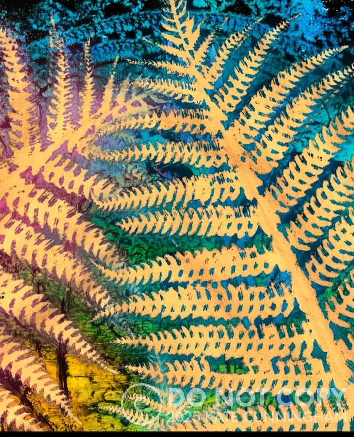 Fern #3, 2025 | 8",x10", gel print on paper