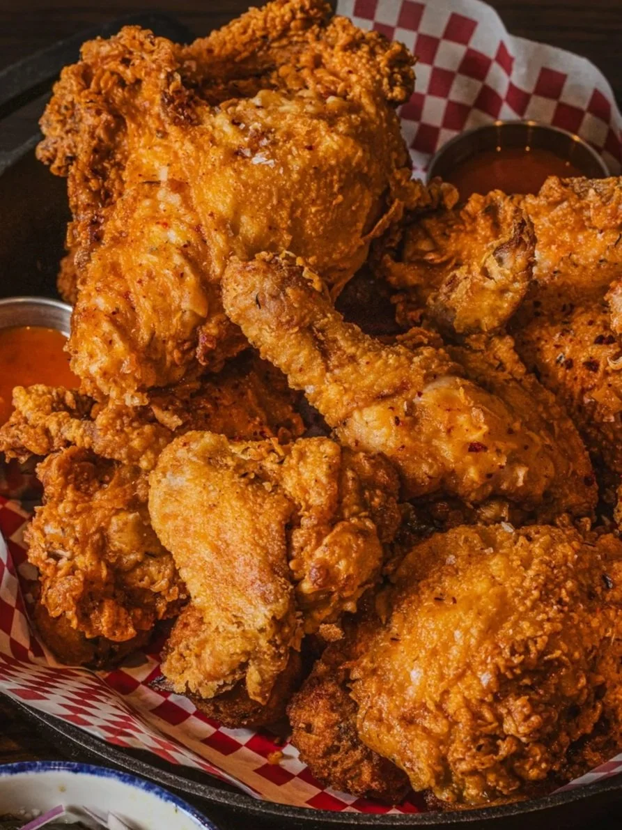 a platter of classic fried chicken