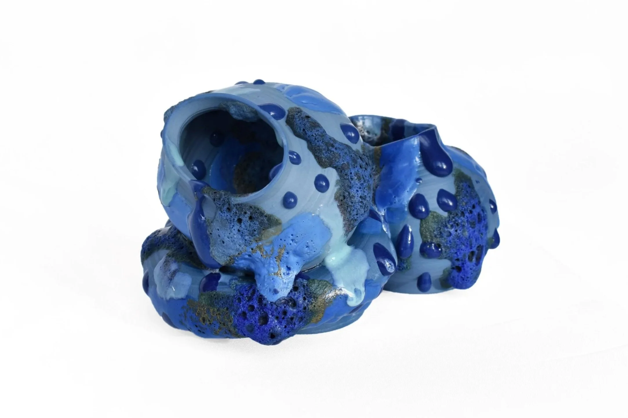 Neutral Blue, 2024, part glazed, stained, thrown porcelain (sold)